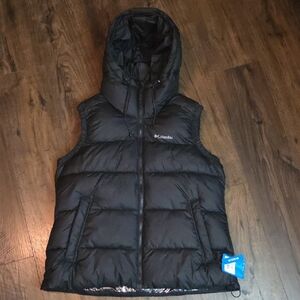 Columbia Black Hooded Puffer Vest
